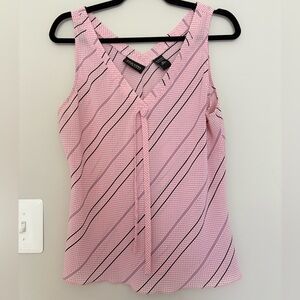 New York & Company Pink Sleeveless V-Neck Striped Camisole